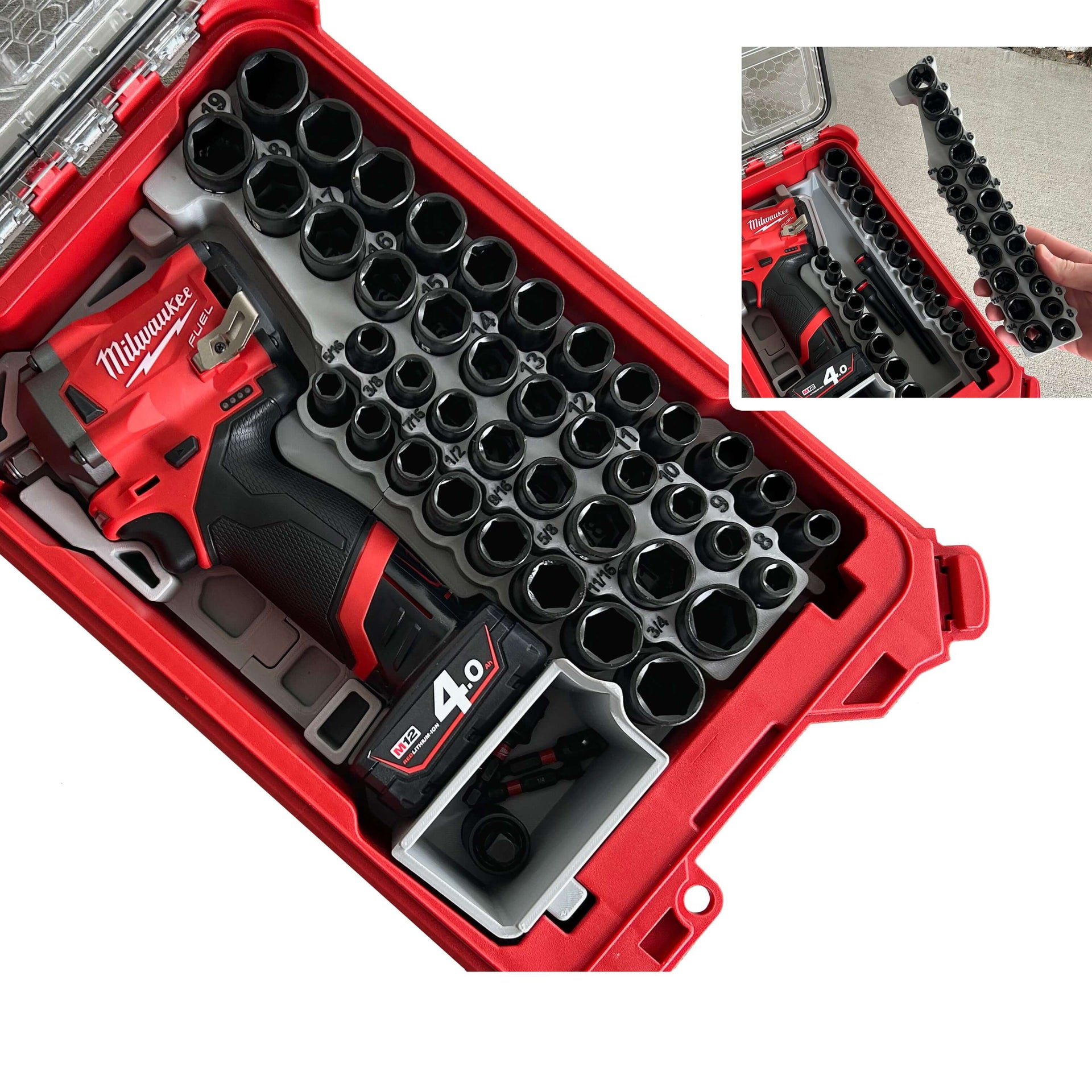 Packout Insert for M12 Stubby Impact Sockets